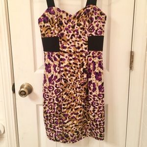 Purple and gold fitted dress